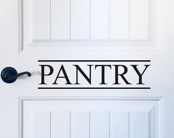 Farmhouse Pantry Decal Vinyl Decal for Pantry Door Pantry with Border Vinyl Wall Decal Rustic Pantry Sign Vinyl for Home Decor