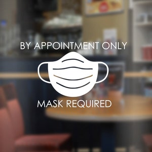 Please Wait In Vehicle Wear Mask Appointment Only PRINTABLE SIGN ~ elegant poster store cute social distance 6 feet by hair nail salon spa