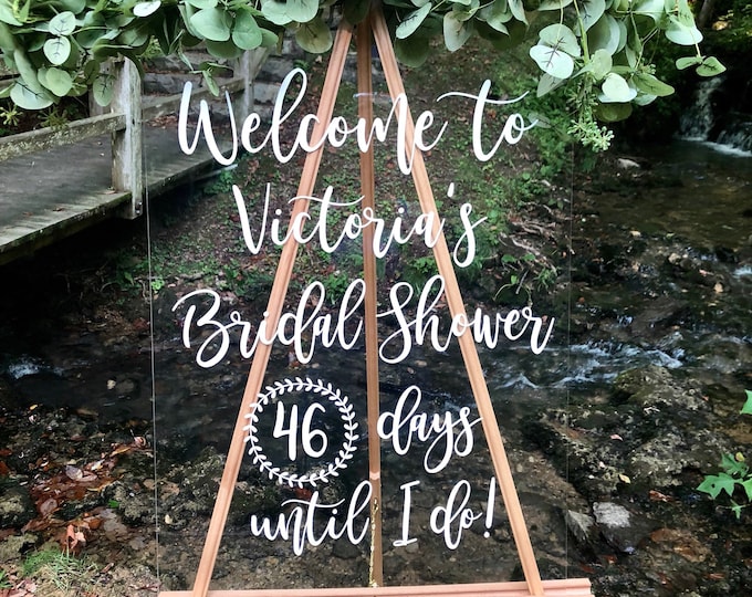 Welcome Bridal Shower Decal Personalized Shower Vinyl Decal Handwritten Style Modern Font Bridal Shower Decor DIY Decal for Chalkboard Sign