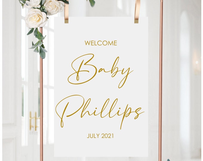 Welcome Baby Decal for Sign Making Vinyl Decal for Baby Shower Mirror or Chalkboard Baby Shower Welcome Entrance DIY