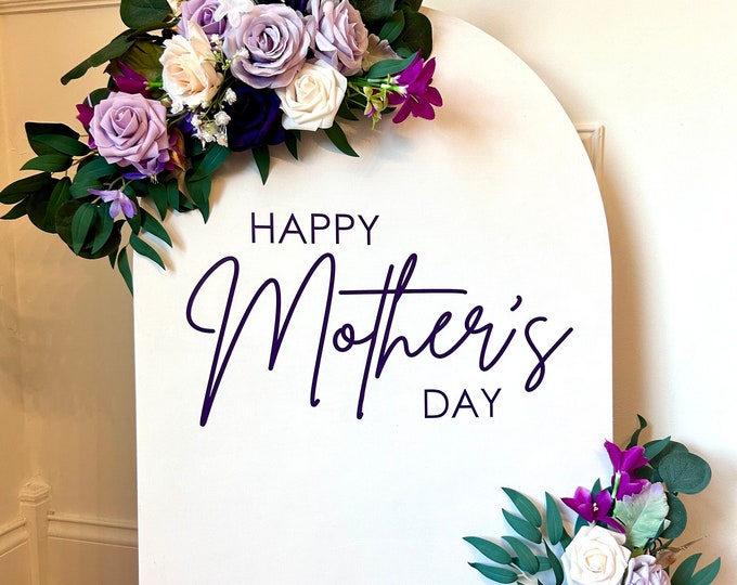 Happy Mother's Day Decal for Balloon Arch Sign Mother's Day Brunch Sign Mother's Day Event Vinyl Decal for Party Event Planner Decal