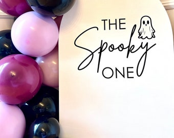 Spooky One Ghost Vinyl Decal, Halloween First Birthday Party Sign
