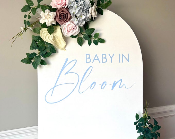 Baby in Bloom Decal for Baby Shower Sign Making Baby Shower Vinyl Decal Spring Baby Shower Baby in Bloom Event Planner Decal Lettering