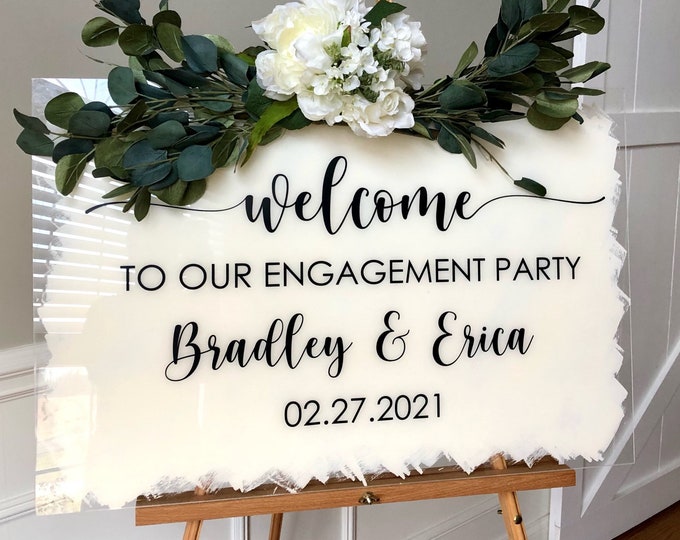 Engagement Party Decal for Sign Making Vinyl Decal for Engagement Mirror Chalkboard or Plexiglass Modern Decal for Welcome Sign Making