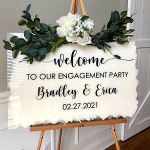 Engagement Party Decal for Sign Making Vinyl Decal for Engagement Mirror Chalkboard or Plexiglass Modern Decal for Welcome Sign Making