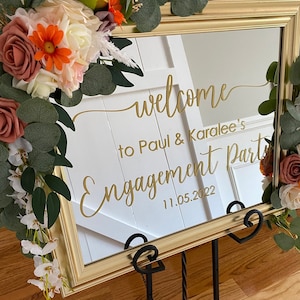 Engagement Party Decal for Sign Making or Mirror Welcome Engagement Party Sign Vinyl Fall Engagement Party Gold Decal