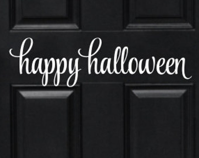 Happy Halloween Door Decal Vinyl Decal Halloween Vinyl Porch Decal Curb Appeal Holiday Decor Halloween Decor Happy Halloween Vinyl Door