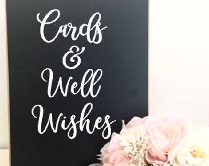 Cards and Well Wishes Decal DIY Vinyl Decal for Wedding Decor Wedding Sign Cards and Well Wishes Sign Lettering