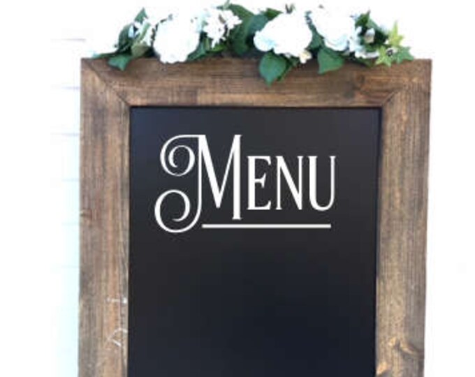 Menu Decal Vinyl Decal for Wedding Decal for Bridal Shower Wedding Reception Vinyl Decor Wedding Decal Elegant Menu Decal Only DIY Lettering