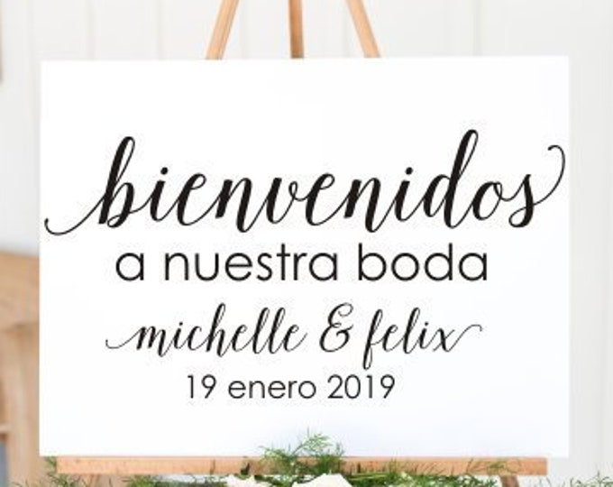 Bienvenidos Boda Decal Vinyl Decal for Sign Wedding Sign Decal Vinyl Decor Spanish Wedding Decal Spanish Decor Wedding DIY Sign Vinyl Decal