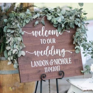 Welcome Wedding Decal Welcome to Our Wedding Rustic Wedding Decal Wedding Decor Vinyl Decal Personalized Wedding Barn Wedding Sign DIY