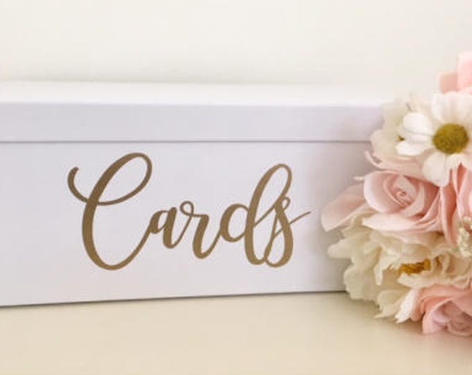 Cards Decal Wedding Decor Table Decor Cards Box  Rose Gold Rustic Wedding Blush and Gold Wedding Decal Lettering DIY Lettering Vinyl Decal