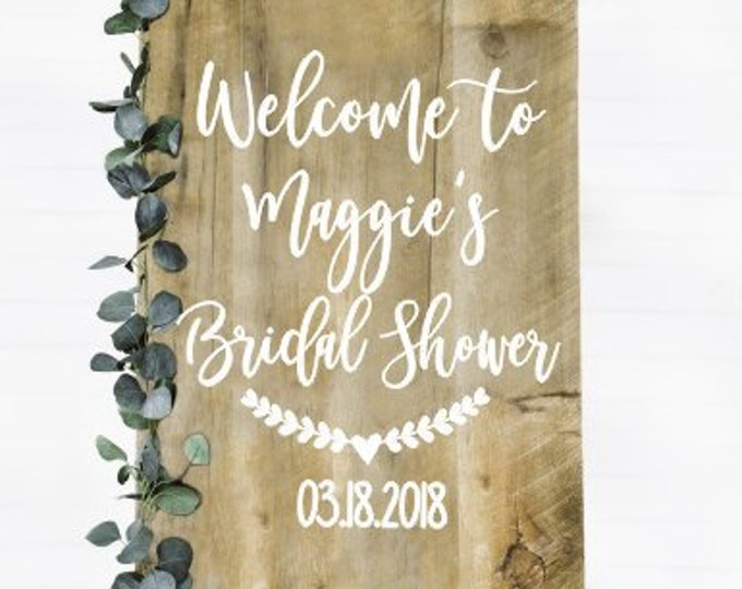 Bridal Shower Decal-Personalized Wedding Shower Decal Decal Only Lettering for Sign Bridal Shower Sign Lettering DIY Custom Vinyl Decal