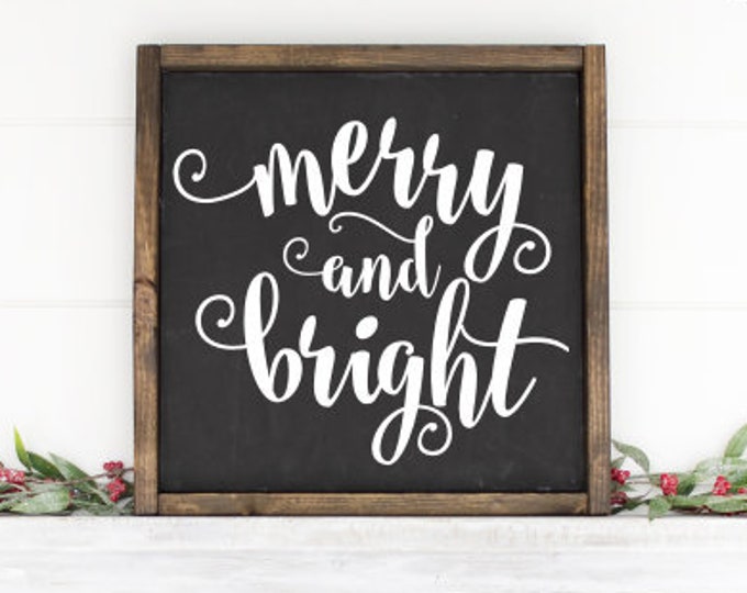 Merry and Bright Decal Christmas Decal Christmas Decor DIY Lettering for Chalkboard Decal for Chalkboard Merry and Bright Christmas Vinyl