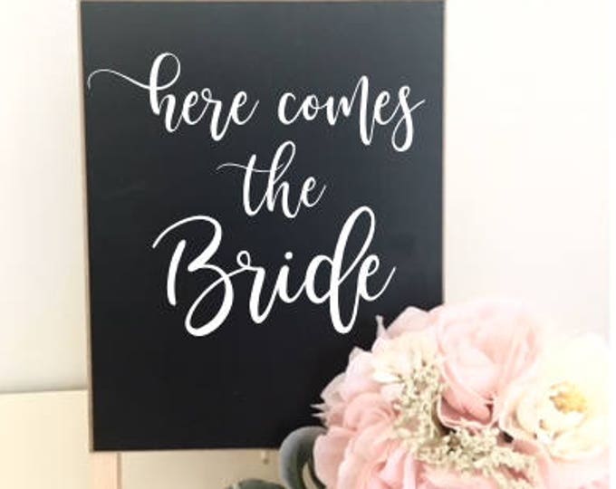 Wedding Decal Here Comes the Bride Wedding Decor DIY Lettering for Chalkboard Sign Rustic Barn Wedding Decal Vinyl Decal Small Various Sizes