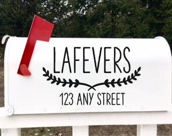 Mailbox Decals-Farmhouse Mailbox Vinyl Decals-Persoanalized Decals for Mailbox-Mailbox Vinyl-Ste of Two Decals-Name and Address Vinyl Decals