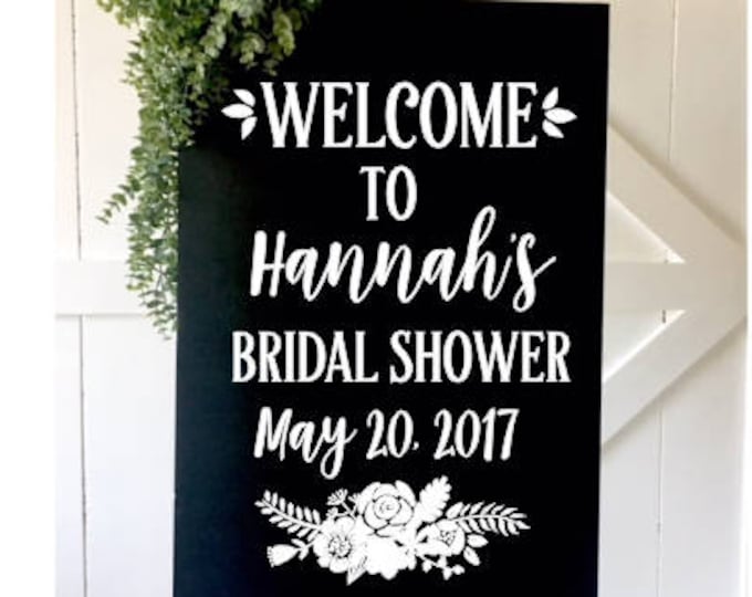 Bridal Shower Decal Personalized Bridal Shower Vinyl Decor DIY Lettering for Chalkboard Rustic Floral Feminine Bridal Shower Bridal Tea