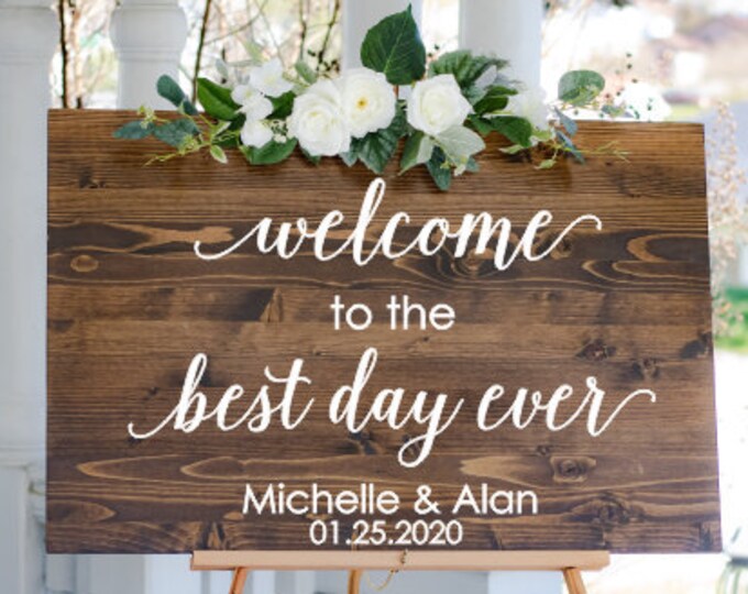 Best Day Ever Decal Wedding Sign Vinyl Decor for Wedding Welcome to the Best Day Ever Wedding Vinyl Decal for Mirror Chalkboard Vinyl Modern