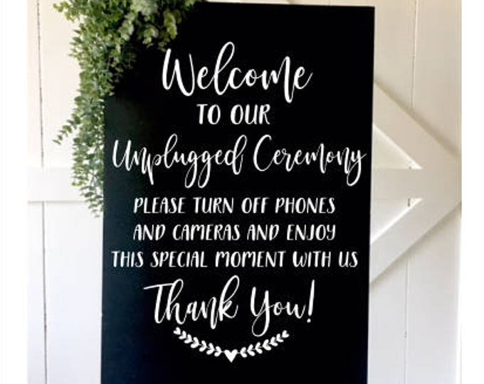 Unplugged Ceremony Decal Wedding Decal Vinyl Decal for Chalkboard Rustic Handwritten Font Decal Wedding Decor DIY Sign Letttering