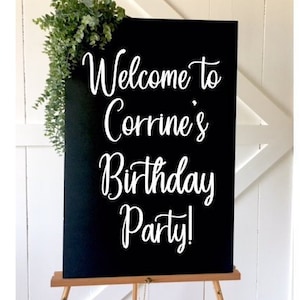 Birthday Party Decal Vinyl Decor for Party Birthday Party Sign Decal Welcome Decor Personalized Sign Decal for Birthday Celebration