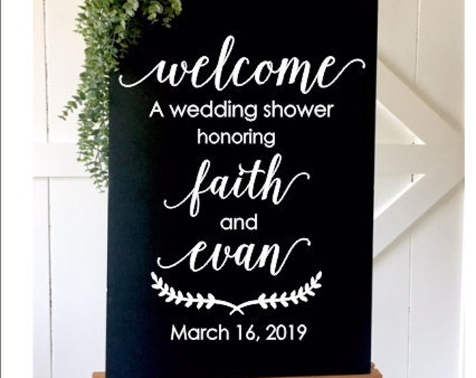 Wedding Shower Decal Couples Wedding Shower Sign Personalized Couples Shower Wedding Decorations Elegant Decal DIY Lettering for Welcome