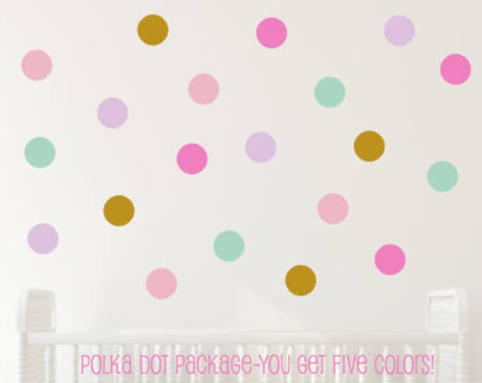 Polka Dot Decals Peel And Stick Set Of Dot Vinyl Decals Five Colors Unicorn Room Unicorn Themed Girls Bedroom Nursery Wall Dot Decals
