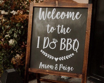 I Do BBQ Vinyl Decal for Sign Wedding Decor Wedding Rehearsal Dinner I Do BBQ Sign Vinyl Decal for Couples Dinner Personalized Decor