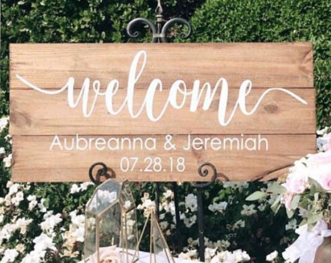 Welcome Wedding Decal Rustic Wedding Decal Wedding Decor Vinyl DIY Lettering for Sign Wedding Sign Decor Personalized Vinyl