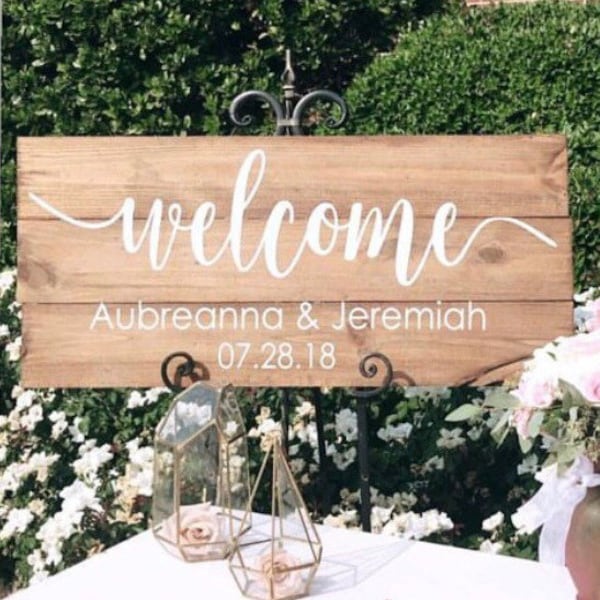 Welcome Wedding Decal Rustic Wedding Decal Wedding Decor Vinyl DIY Lettering for Sign Wedding Sign Decor Personalized Vinyl