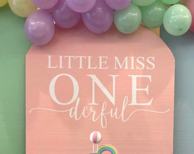 Little Miss Onderful Decal for Sign Making Girls First Birthday Party Decal Onederful Vinyl Decal for Birthday Party Decor Balloon Arch