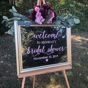 Bridal Shower Decal for Mirror Sign Vinyl Decal for Bridal Shower Blush Decal Welcome Shower Decor Elegant Decal Burgundy Bridal Shower Fall