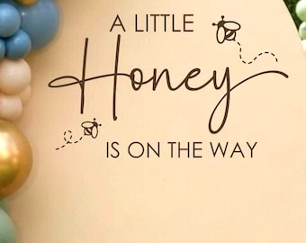 A Little Honey Baby Shower Decal – Bee Themed Party Backdrop Vinyl