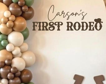 First Rodeo Vinyl Decal – Cowboy Birthday Backdrop Decor