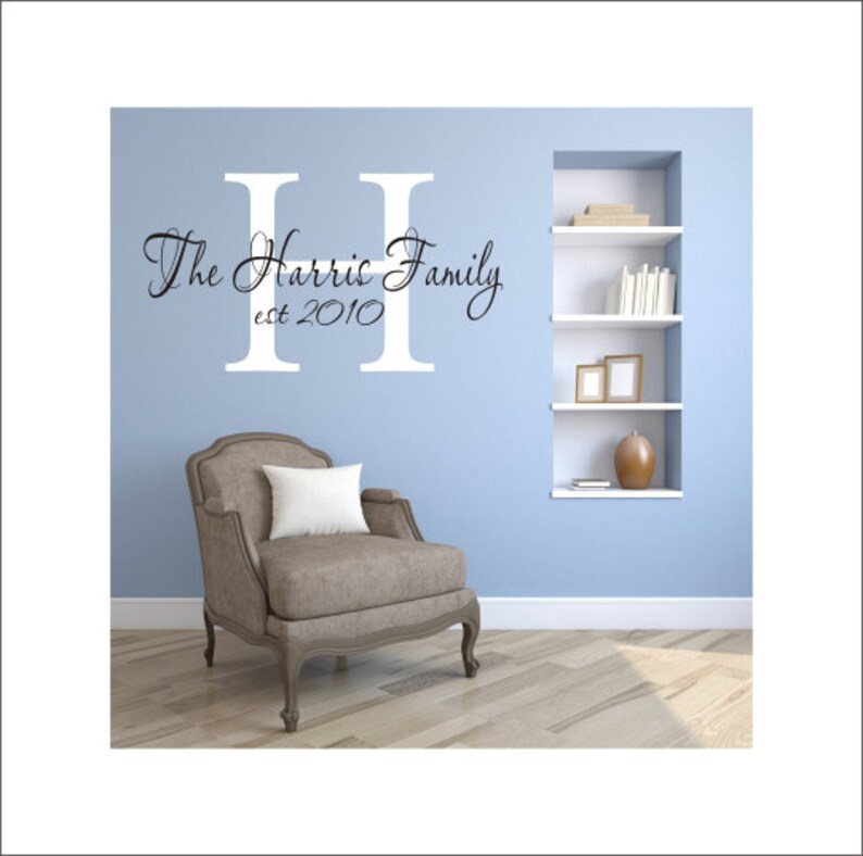 Personalized Wall Decal Family Name and Date Decal Vinyl Wall Etsy