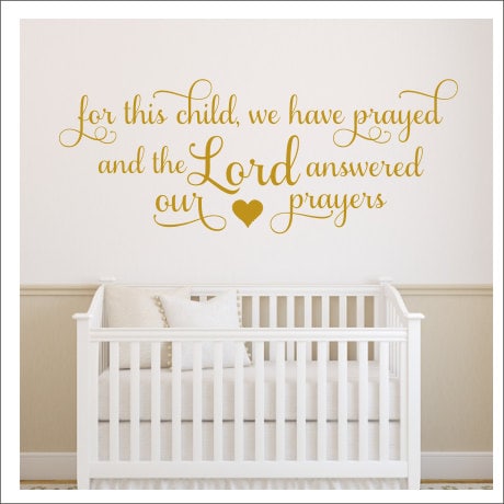 for this child we have prayed decal wall decal nursery decor vinyl