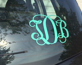 Monogram Car Decal Vine Monogram Decal Car Decal for Women Girls Teens Car Sticker Car Window Laptop Decal Preppy Vine Monogram Personalized