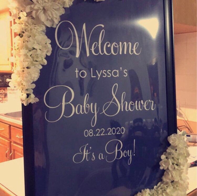 Baby Shower Decal Vinyl Decal for Baby Shower Sign Personalized