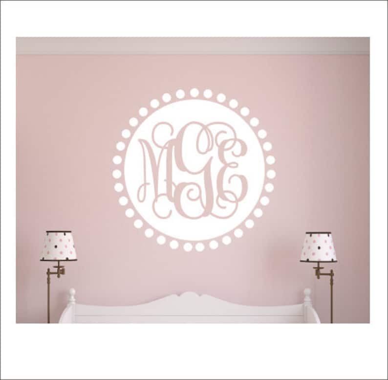Monogram Wall Decal Vinyl Wall Decal Wall Monogram Vine Etsy