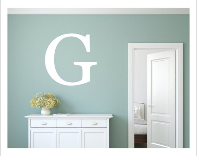 Initial Wall Decal Personalized Monogram Decal Wall Decal Vinyl Wall Decal Vinyl Wall Initial Bold Letter Decal Initial Letter Only Wall