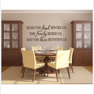 Bless the Food Vinyl Decal Wall Decal Vinyl Wall Decor Dining Room Kitchen Vinyl Housewares