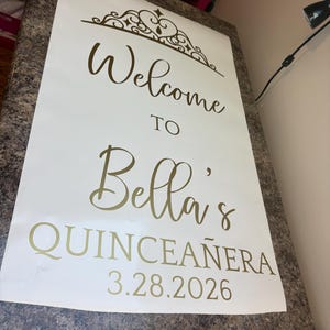 Quinceanera Mirror Decal Custom Quince Vinyl Decal for Sign or Backdrop Girls 15th Birthday Party Vinyl Decor with Crown image 19