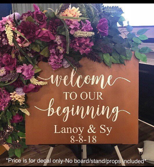 Personalized Our Beginning Love Everlasting Rustic Wedding Lights 5 x 10 SIGN Plaque Customized Custom #1031