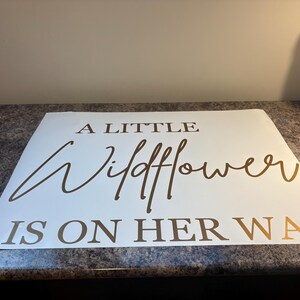 A Little Wildflower is on Her Way Decal - Baby Shower Vinyl for Backdrop - Boho Decal image 15