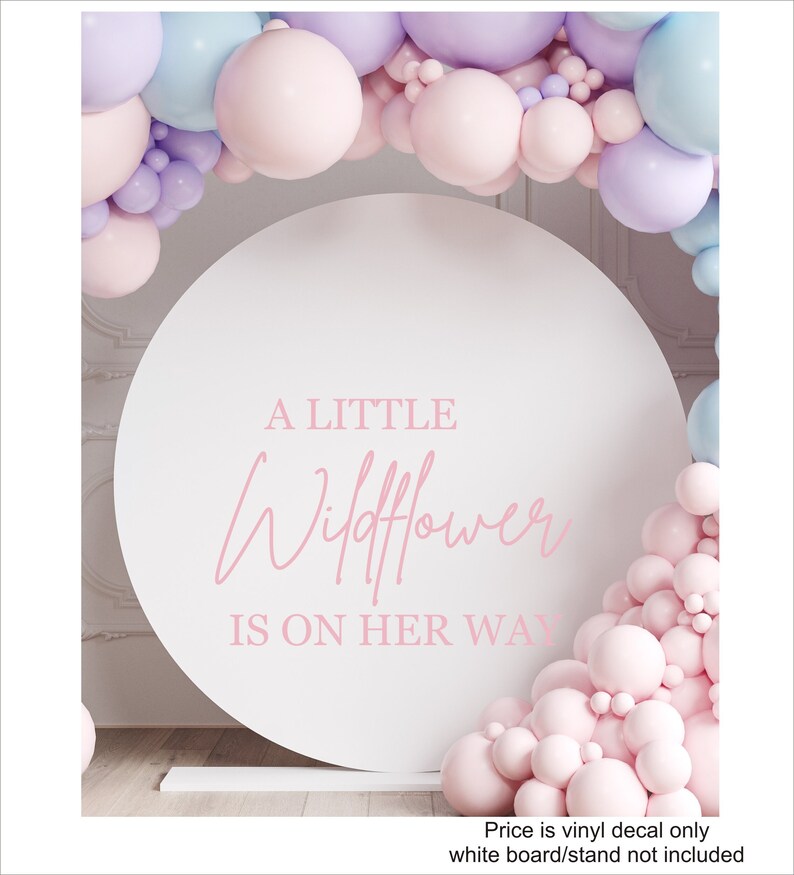 A Little Wildflower is on Her Way Decal - Baby Shower Vinyl for Backdrop - Boho Decal image 13