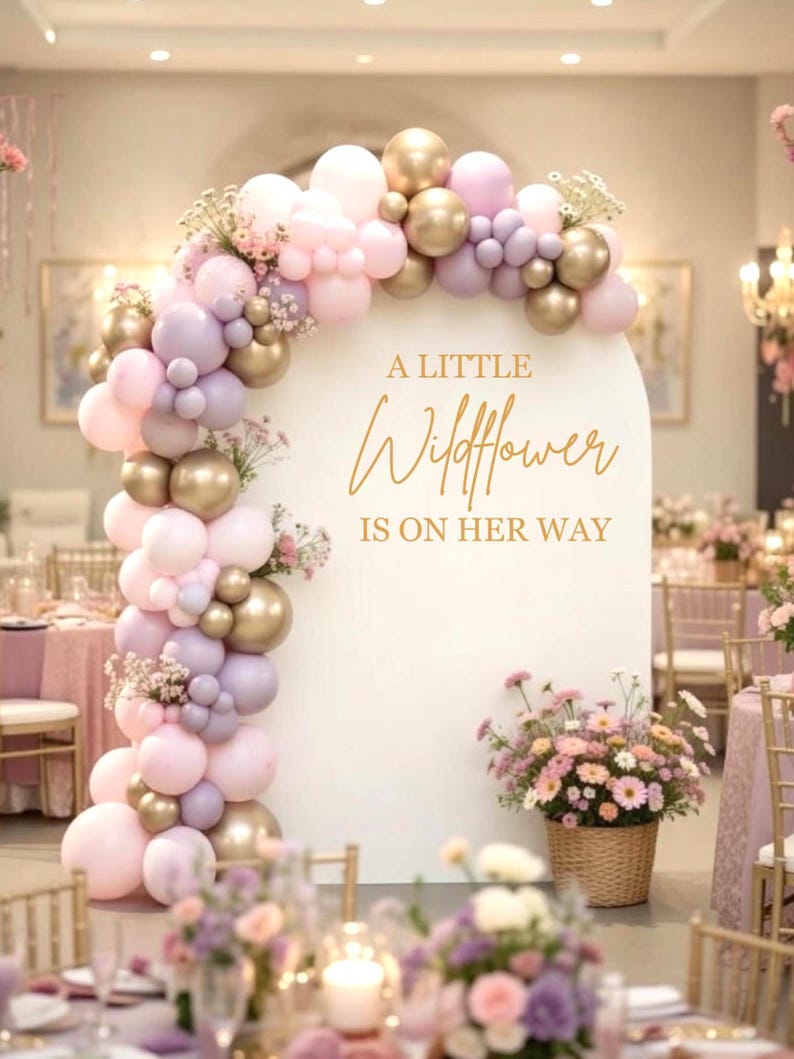 A Little Wildflower is on Her Way Decal - Baby Shower Vinyl for Backdrop - Boho Decal image 12