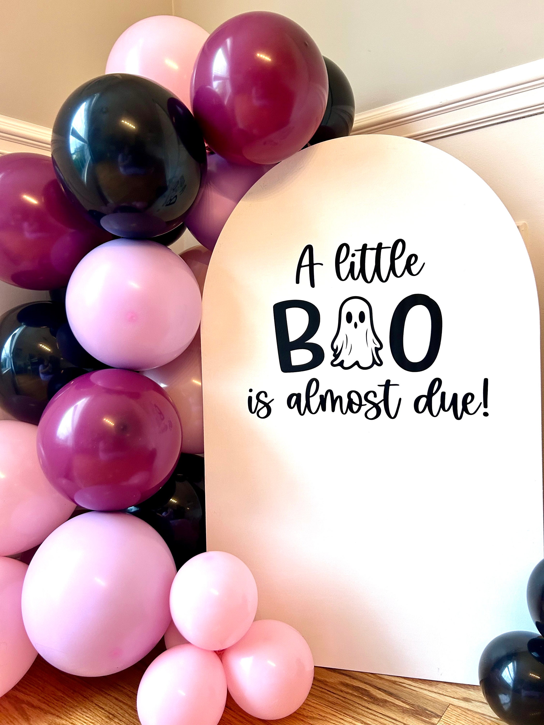October Boo A Little Boo is Almost Due Decal for Halloween Baby Shower October New ...