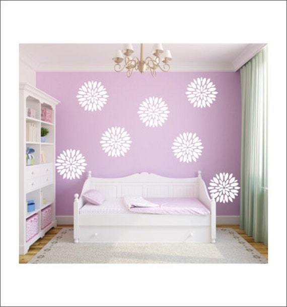 Zinnia Bloom Decals Vinyl Wall Decals Flower Blooms Zinnia Etsy