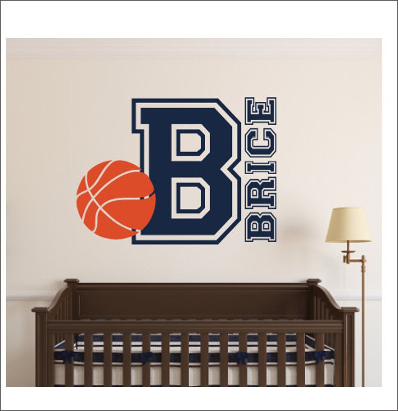 Basketball Wall Decal Personalized Basketball Decal Vinyl Wall Etsy