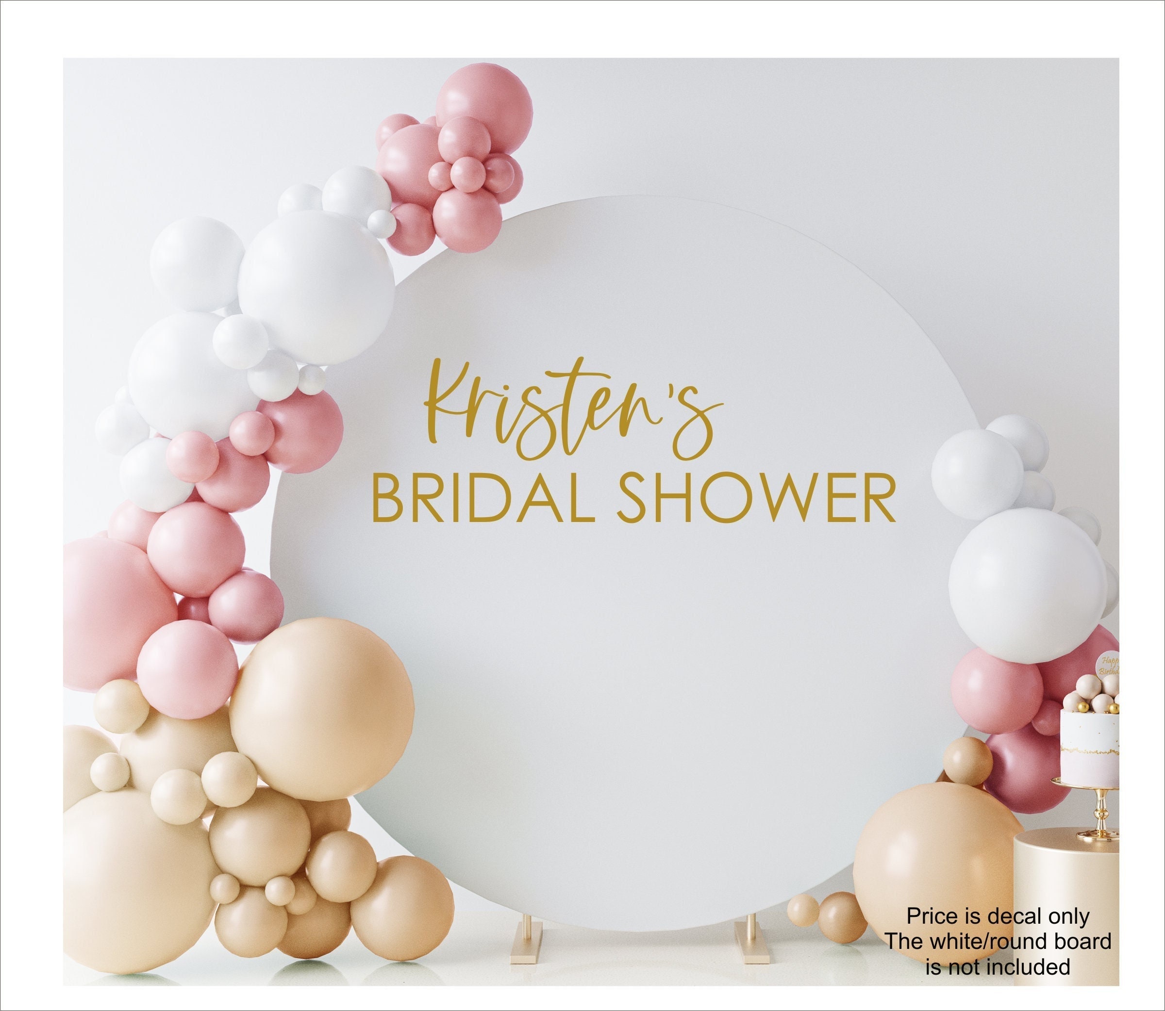 Bridal Shower Decal for Balloon Arch Sign Vinyl Decal Bridal Shower