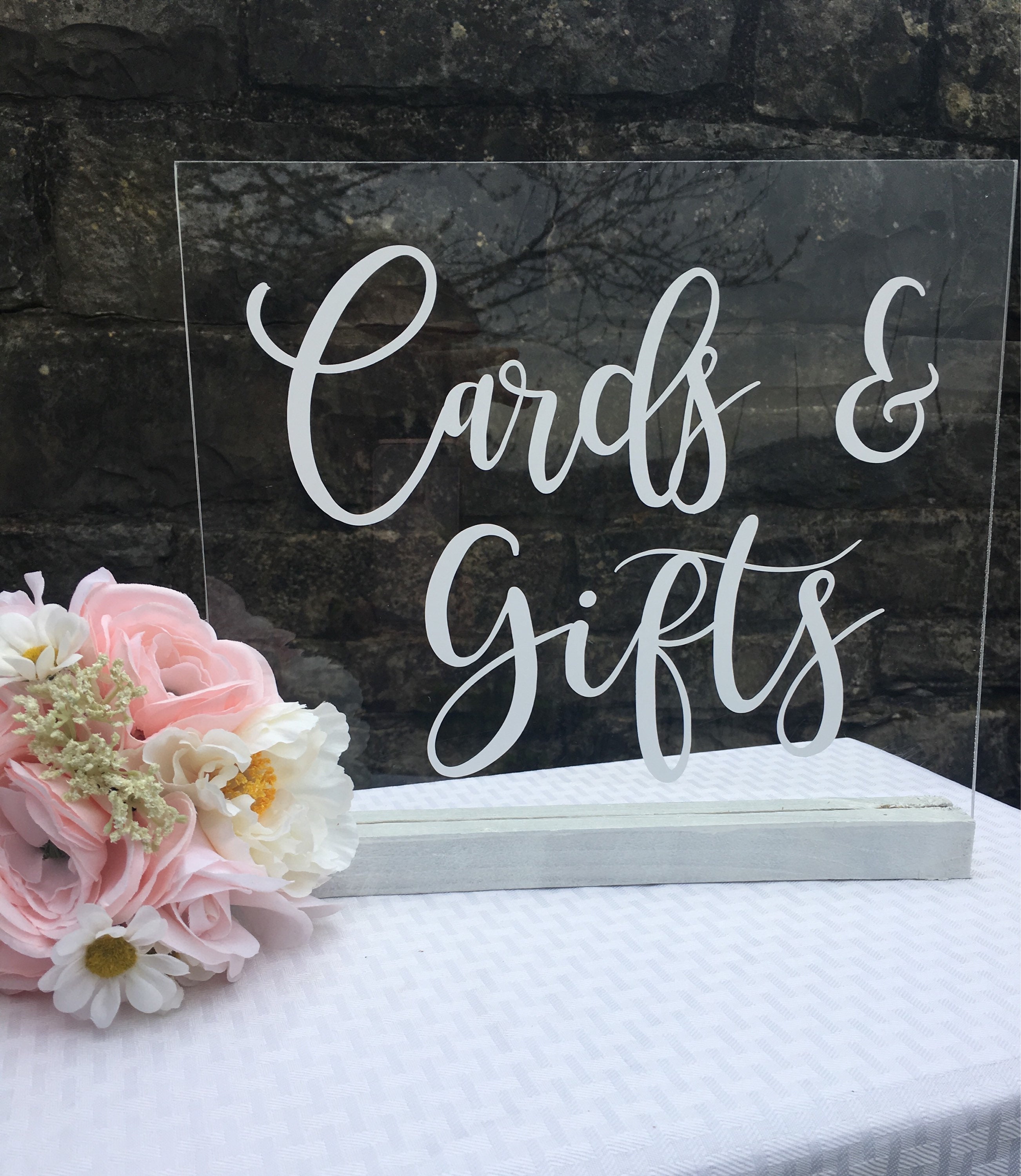 Cards and Gifts Decal Wedding Vinyl Decal Rustic Barn Wedding Table